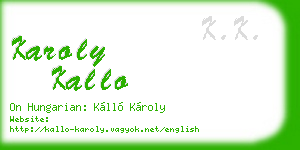 karoly kallo business card